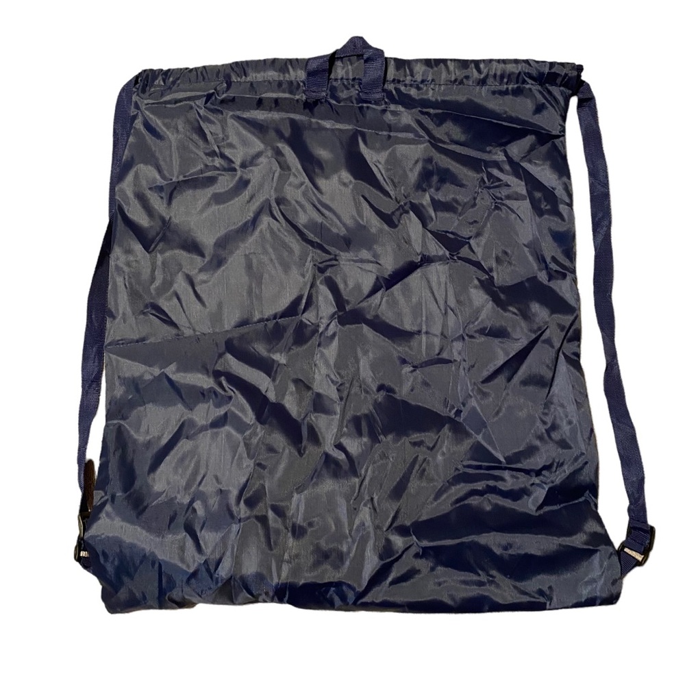 Skechers Backpack Bag Blue White Drawstring Rucksack Tote Shopping Grocery - Picture 3 of 7